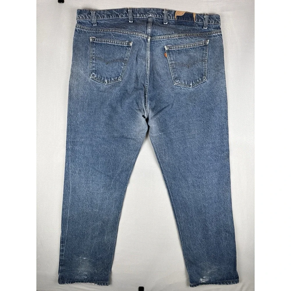 Vintage 80s Levi's Orange Tab USA Made Straight Leg Jeans 42x31